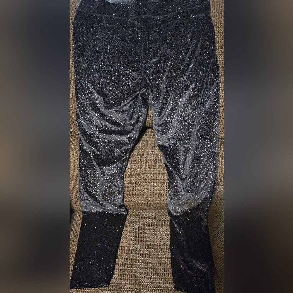 PINK Black Sparkly Leggings